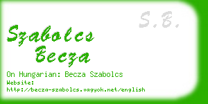 szabolcs becza business card